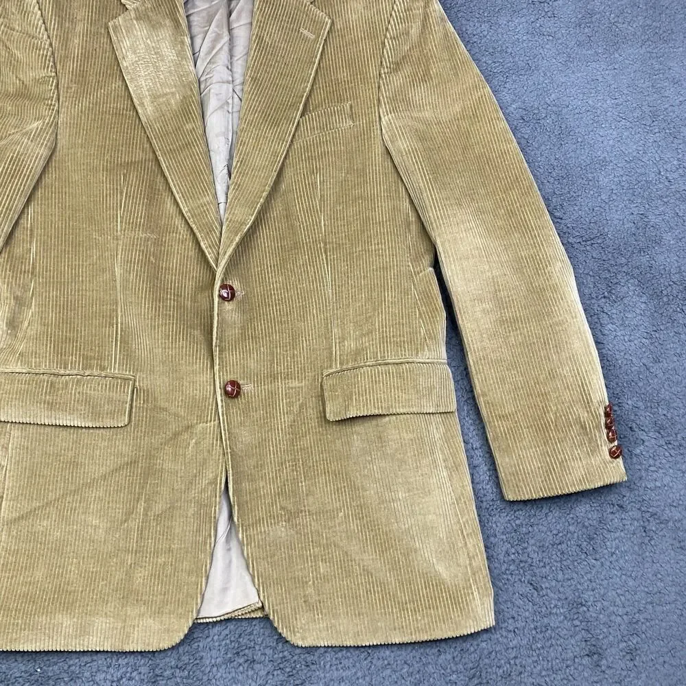 Chaps Ralph Lauren Corduroy Blazer Suit Jacket Sport Coat Mens 40 T Cotton